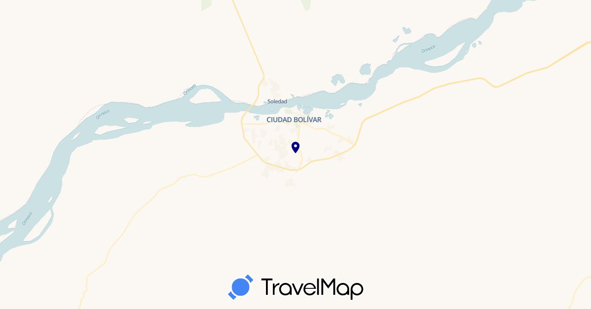 TravelMap itinerary: driving in Guyana (South America)